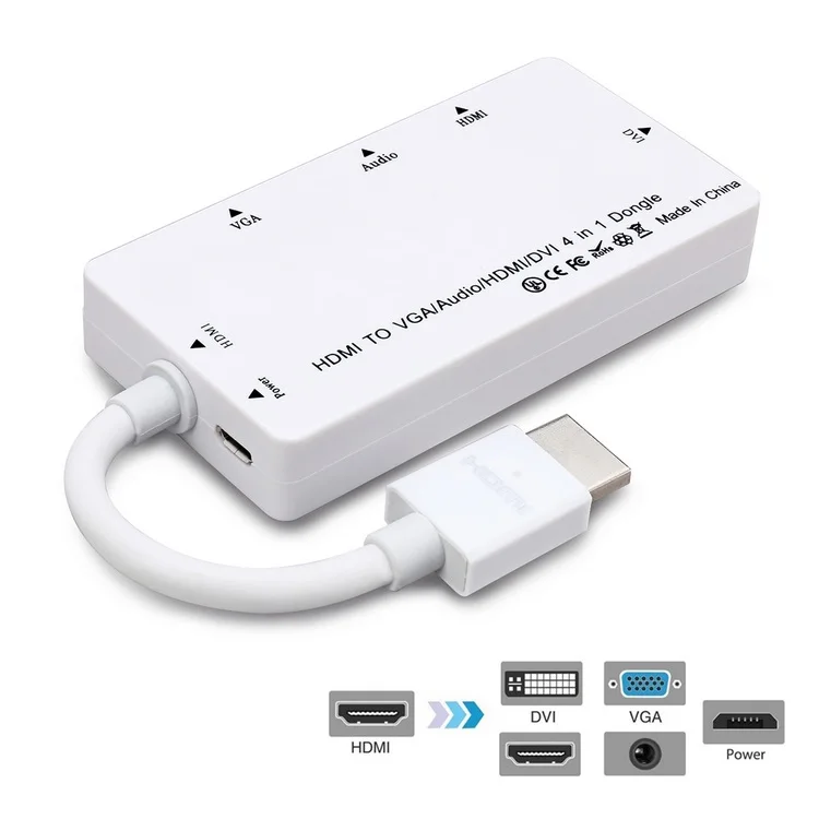 HDMI к VGA/Аудио/HDMI/DVI 4в1 адаптер многопортовый сплиттер конвертер для PS3 HDTV PC монитор