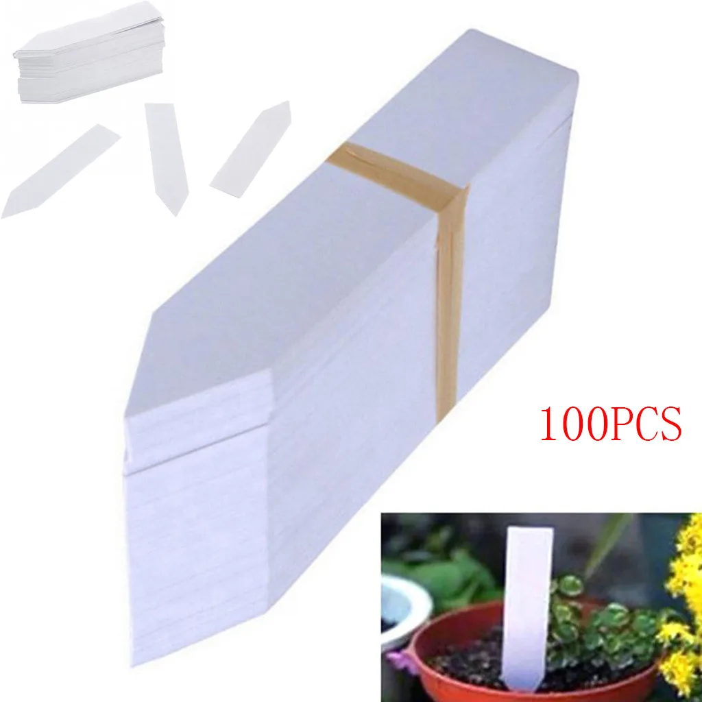 

ISHOWTIENDA 100 Pcs Plastic Plant Markers Seed Labels Pot Marker Nursery Garden Stake Tags 10cm x2cm household new 2019 7.4