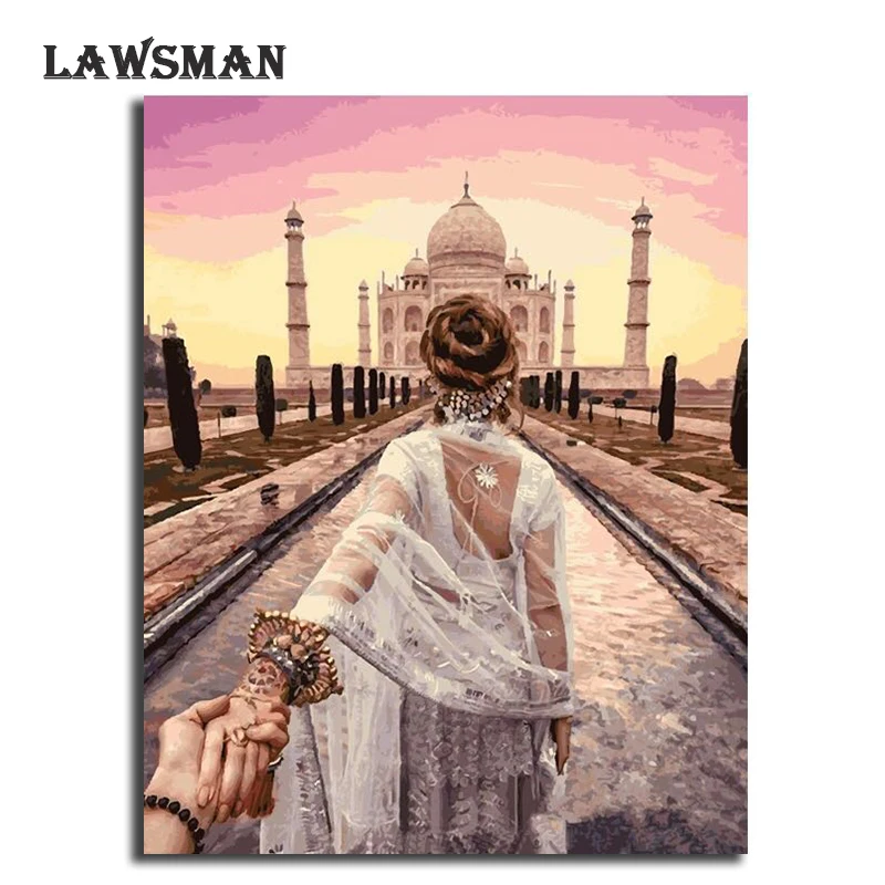 LAWSMAN framelsee diy oil Painting by number handpainted canvas painting home wall art picture for living room 40*50 LS4017 | Дом и сад