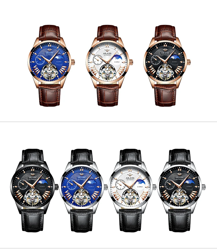 AILANG качественные мужские часы Tourbillon Мужские автоматические швейцарские дизельные часы мужские светящиеся водонепроницаем