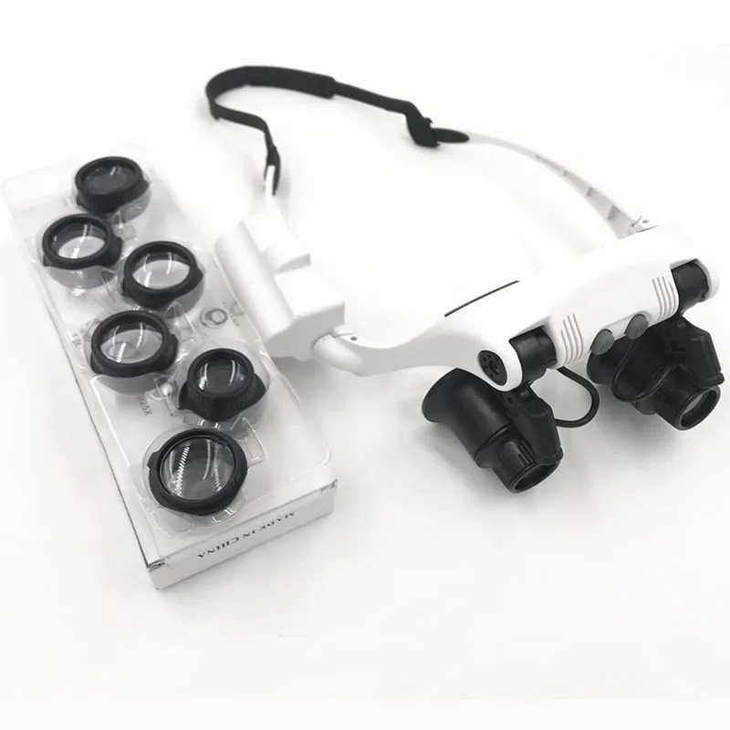 Головная очковая лупа Сменное зеркало с лампой Линзы для очков увеличительное