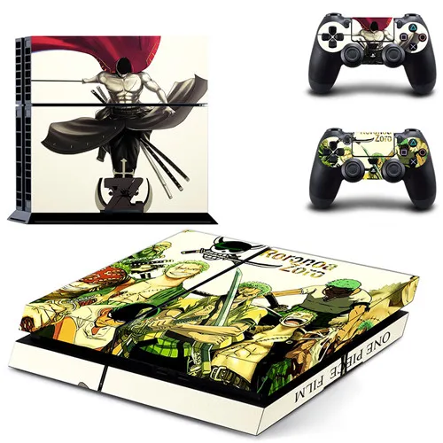 Один кусок Roronoa Зоро наклейка PS4 кожи Стикеры для sony Playstation 4 консоли защитная пленка+ 2 шт. контроллеры 15 моделей - Цвет: DPTM0800