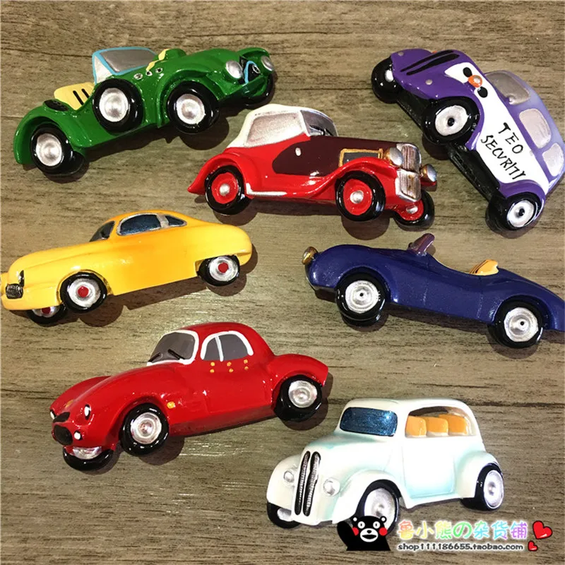 New 3D Resin Old Classic Cars Shaped Fridge Magnet Vintage Refrigerator Magnetic Message Sticker Souvenir Miniature Crafts | Дом и сад