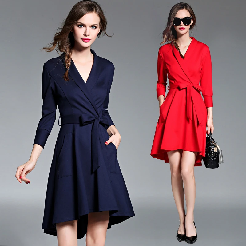 Платье женское красное синее с длинным рукавом|sleeve dress|women dresselegant dress |