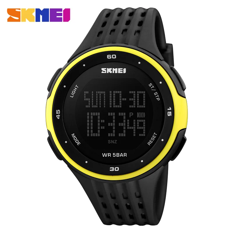 SKMEI 1219 спортивные часы для мужчин, 50 м, водонепроницаемые, для плавания, скалолазания, часы с будильником, Многофункциональные цифровые часы для мужчин и женщин, наручные часы
