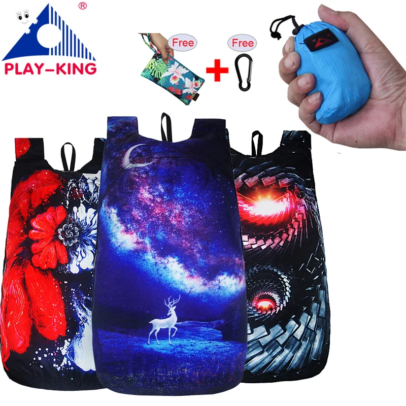 PLAYKING Открытый легкий нейлоновый складной рюкзак для путешествий женские водонепроницаемые сверхлегкие рюкзаки складная сумка для мужчин походный 30л