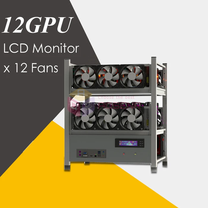 12 вентиляторов 2X 6GPU открытое воздушное горное дело Штабелируемый компьютер