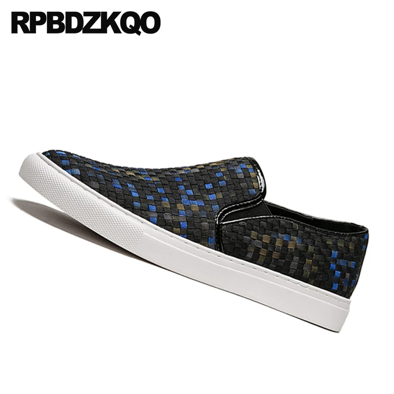 Woven Rubber Knit Designer Shoes Men Luxury 2021 Platform Fashion Braided Blue Slip On Flats Casual Summer Creepers Breathable | Обувь