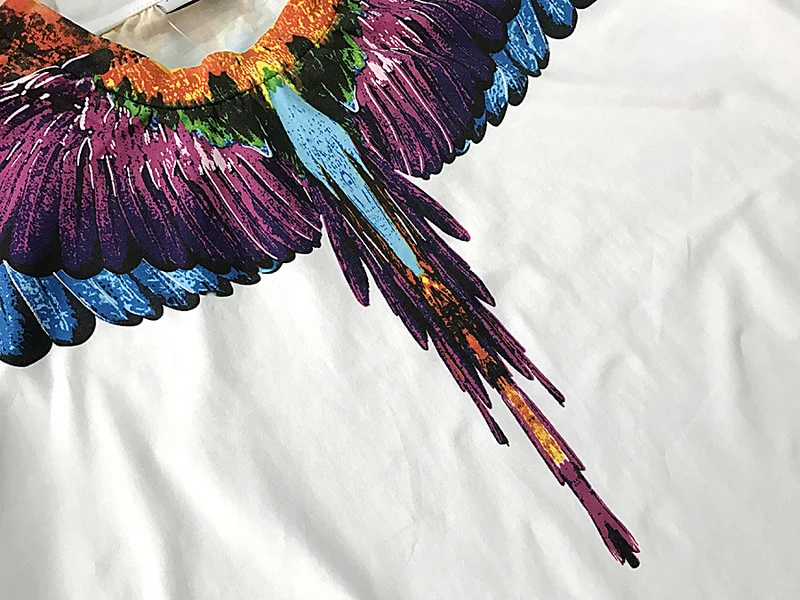 Marcelo Burlon футболка Италия графство Милан крылья из перьев мужские футболки 2017