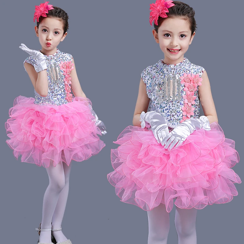 Яркие цвета сценический костюм для девочек одежда латинских танцев платье с