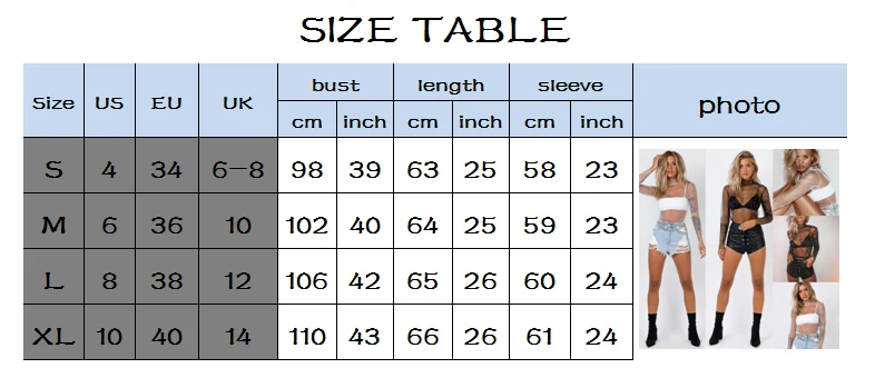 Women Long Sleeve Sheer Mesh Crop Tops Sexy Sequin See Through Tee T-Shirt Summer Casual Beachwear Streetwear Plus Size