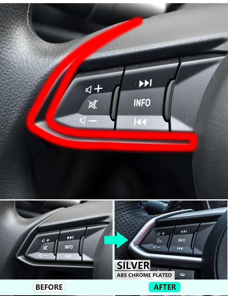 Для Mazda 3 Axela 2014 2015 2016 2017 2018 BM BN хромированное углеродное волокно чехол на руль