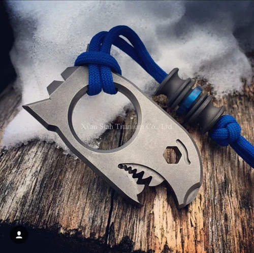 Титановая стильная открывалка для бутылок TC4 Shark Prybar 70 мм x 35 10 EDC инструмент