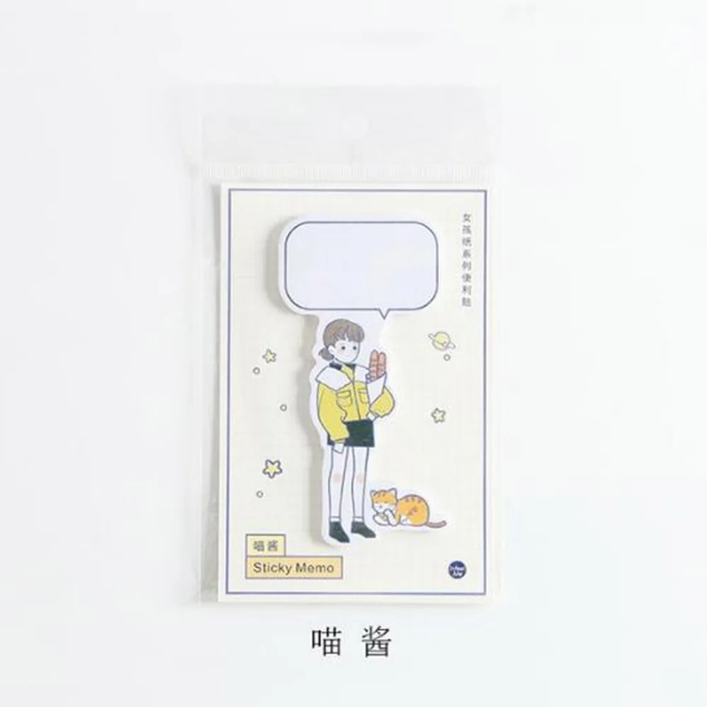 30 листов/блокнот Kawaii для девочек, Липкие заметки, милый мультяшный бумажный блокнот для заметок, стикер, школьные канцелярские принадлежности, Прямая поставка