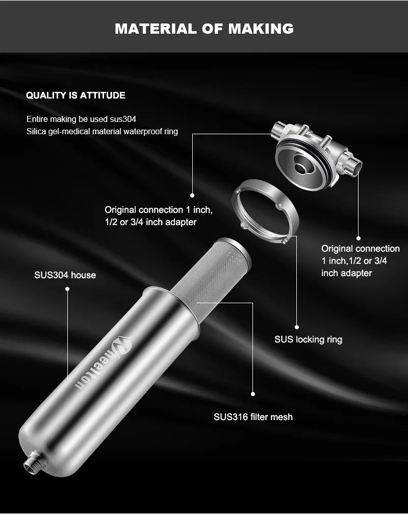 Wheelton SUS304 фильтр для предварительной воды фильтр осадка ржавчины защиты домашней воды 8000л/ч достаточно для кофейни
