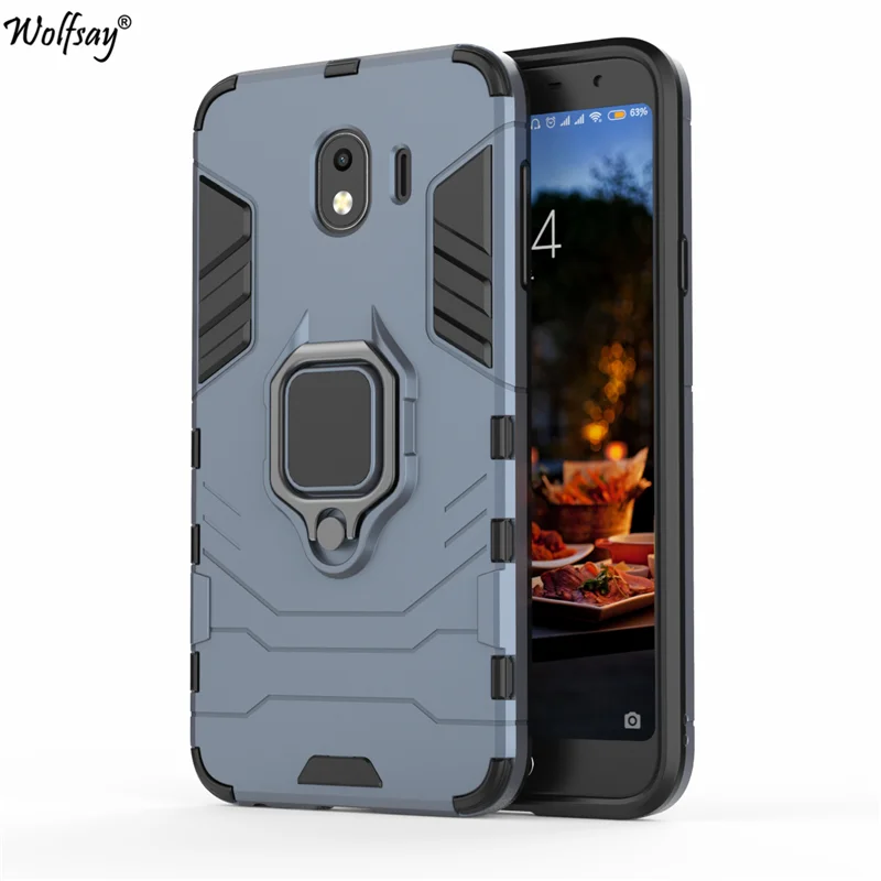 

Чехол Wolfsay для Samsung Galaxy J4 2018, J400F автомобильный держатель, бронированные Чехлы, Жесткий ПК и мягкий силиконовый чехол для Samsung Galaxy J4 2018