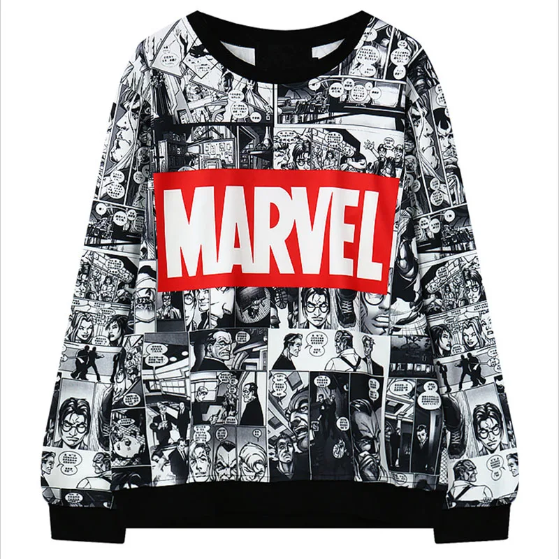 Marvel печатных женский свитер с капюшоном спортивный костюм Harajuku время