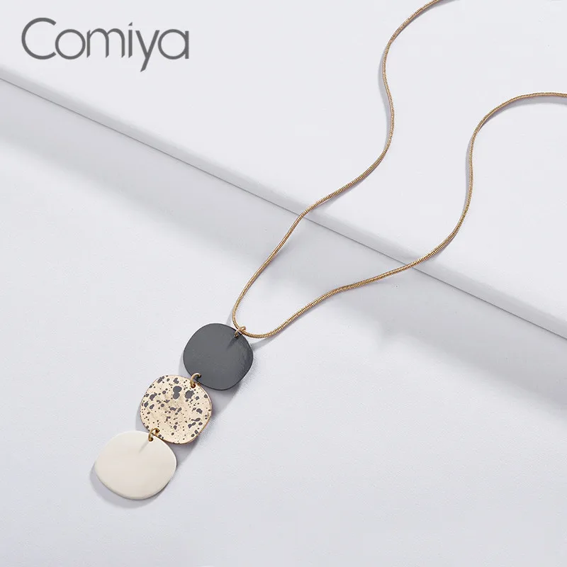 Comiya модное ожерелье s Смола камень украшение Геометрический Длинный кулон для