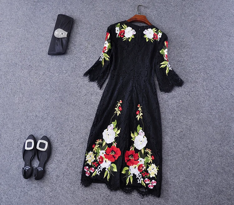 Летнее платье 2017 элегантные Женское Европейский Дизайн Звезда же пункт