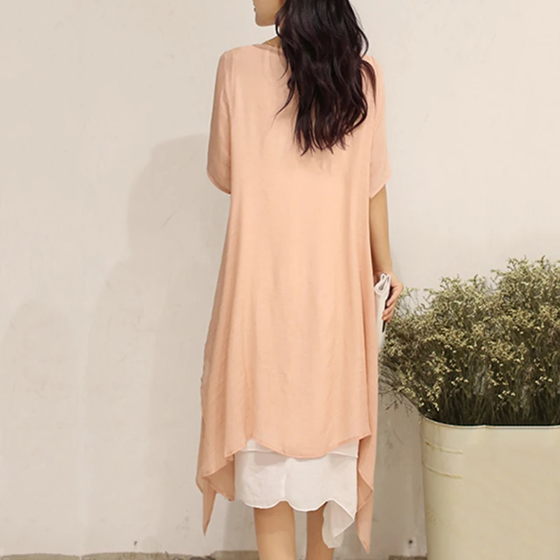 Женское платье кимоно из хлопка и льна больших размеров 3xl 4xl 5xl длинное без
