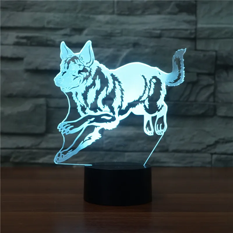 

Collie Dog Lamp 3D Night Light Kids Toy LED 3D Touch Table Lamp 7 Colors Flashing LED Light Christmas Decorations for Home