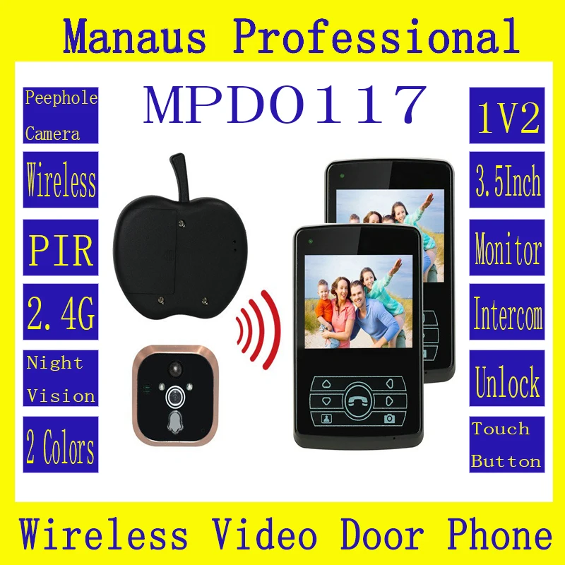 

Профессиональная беспроводная система внутренней связи для дома, дистанционная разблокировка от одного до двух видеоцифровых беспроводны...