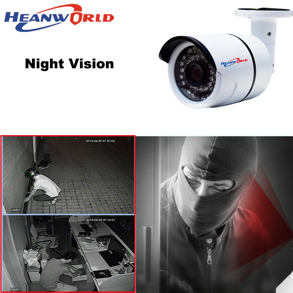IP камера Heanworld POE водонепроницаемая цилиндрическая Ip 5 0 мп видеонаблюдения cctv