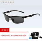 Мужские полуободковые очки VEITHDIA, поляризационные солнцезащитные очки из алюминиево-магниевого сплава, аксессуары для вождения, темные очки