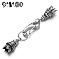 reamor 316l stainless steel bells wind chimes lobster clasp fit leather men bracelet connectors charms buckle jewelry findings