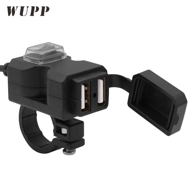 WUPP Мотоцикл Руль USB Зарядное устройство 5 V 3 1 A Moto автомобиля Водонепроницаемый
