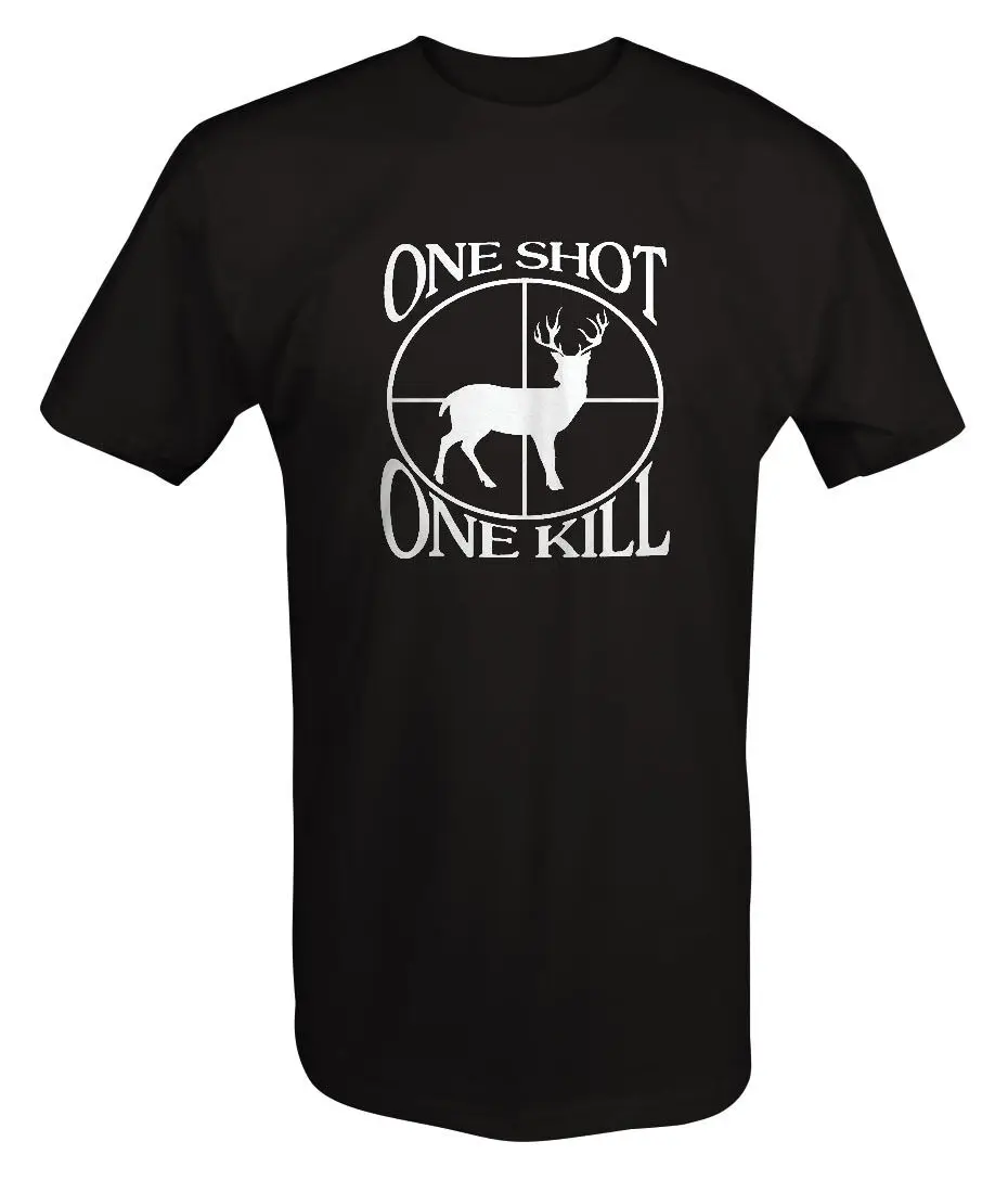 Охотничья футболка с принтом One Shot Kill Deer Predator | Мужская одежда