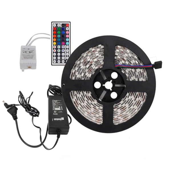 5 м 5050 RGB 150 светодиодов Светодиодные полосы света DC12V и 44Key инфракрасный пульт