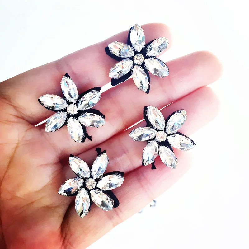 5PCS Rhinestone Small Flower Beaded Hand-stitched Glass Diamond Clothes Shoes and Socks Bag DIY Decorative Accessories | Дом и сад