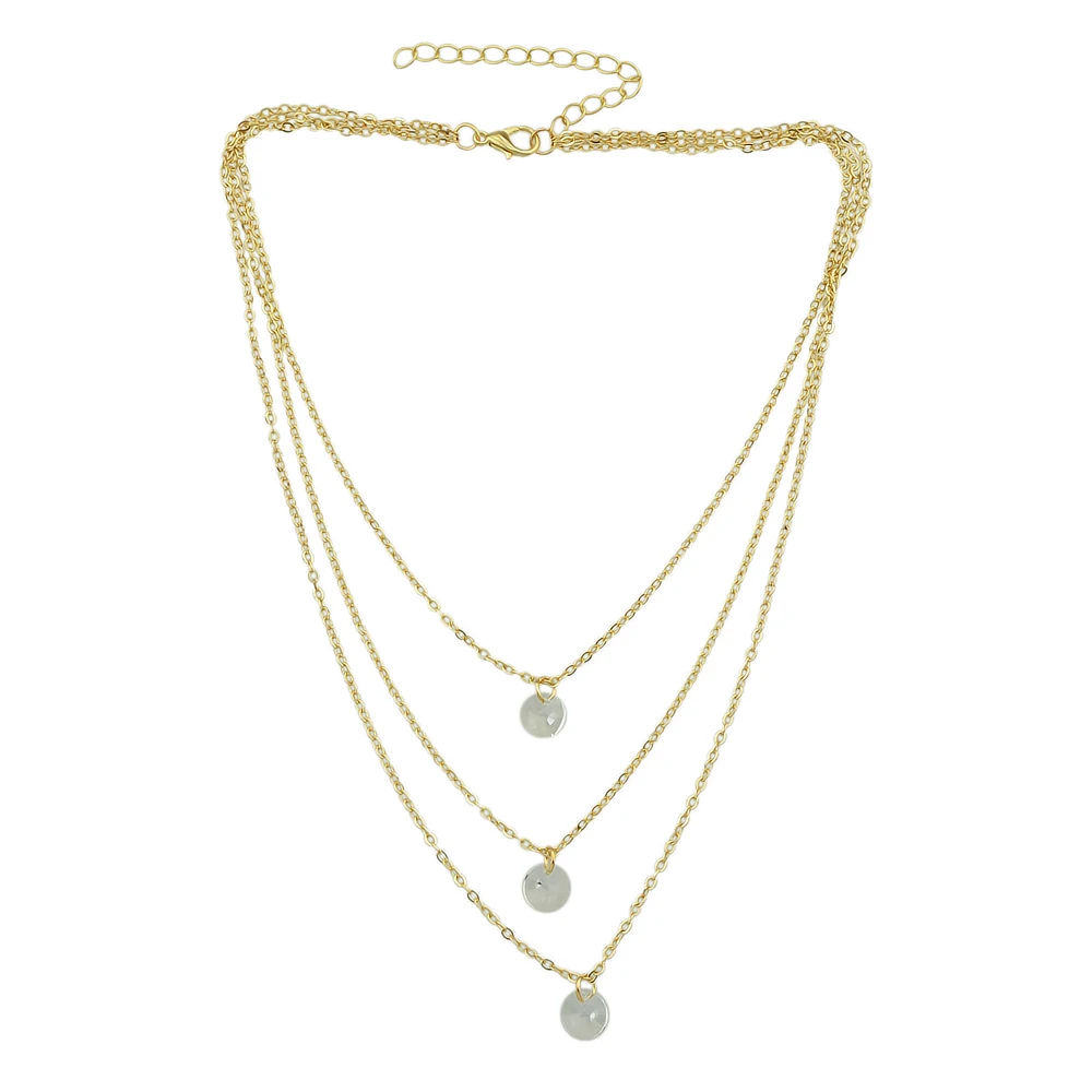 Feelontop Boho Цепочки и ожерелья BIJOUX золото Цвет нескольких слоев цепи с голубой