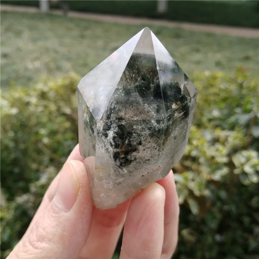 Натуральный Ghost Phantom Quartz кристальная палочка для медитации медитация чакра