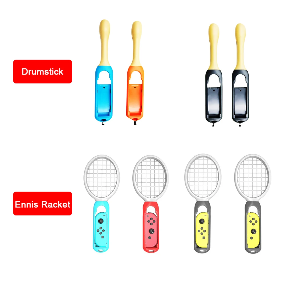 2PCS Professional Durable Game Funny Drummer Accessories Portable Drumstick Tennis Racket For Nintendo Switch Joy-Con Controller | Спорт и