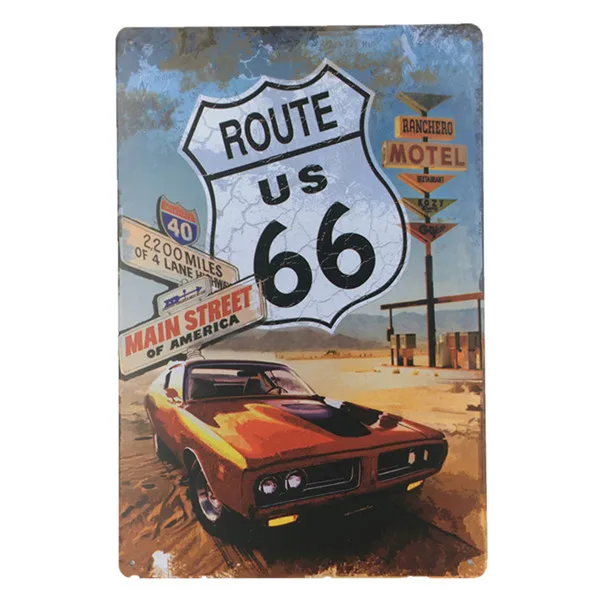 20*30 см Ретро US Route 66 металлическая жестяная вывеска плакат табличка для бара клуба