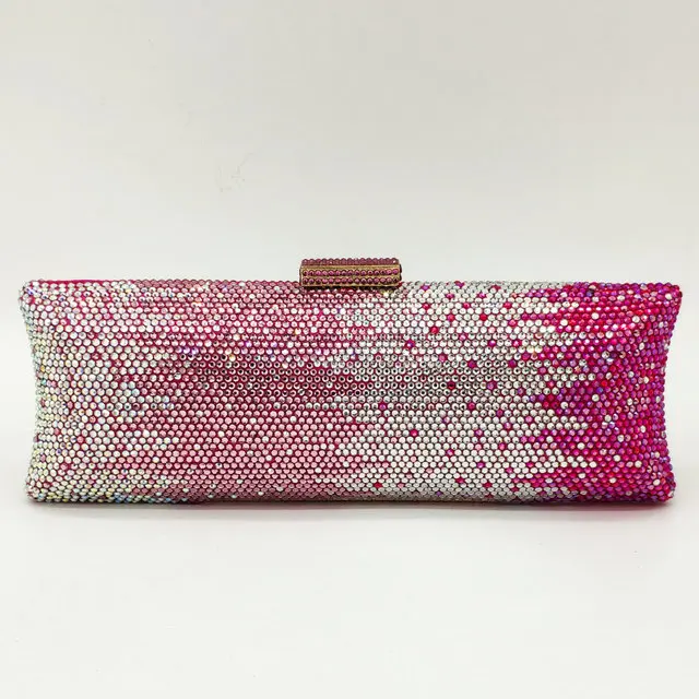 Multi-Pink Bag Бутик De FGG мульти шампанское для женщин Кристалл сумка вечерняя сумочка металлический Minaudiere клатчи Свадебная вечеринка Алмаз сумочка - Цвет: Multi-Pink Bag