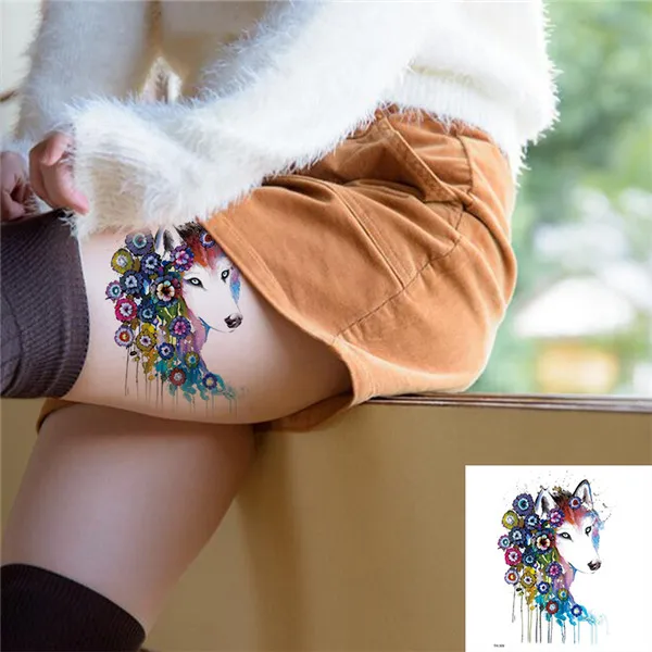 TH-309 Красивый Синий Cat Высокое Качество Наклейки тату Body Art Наклейки Водонепроницаемый Бумаги временные татуировки наклейки 21x15 см#30 - Цвет: TH-309
