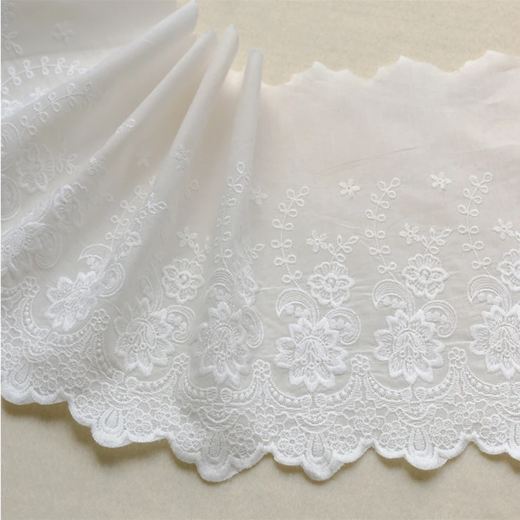 3 метра/упаковка 21 см бежево-белая хлопковая ткань для вышивки кружевная швейная