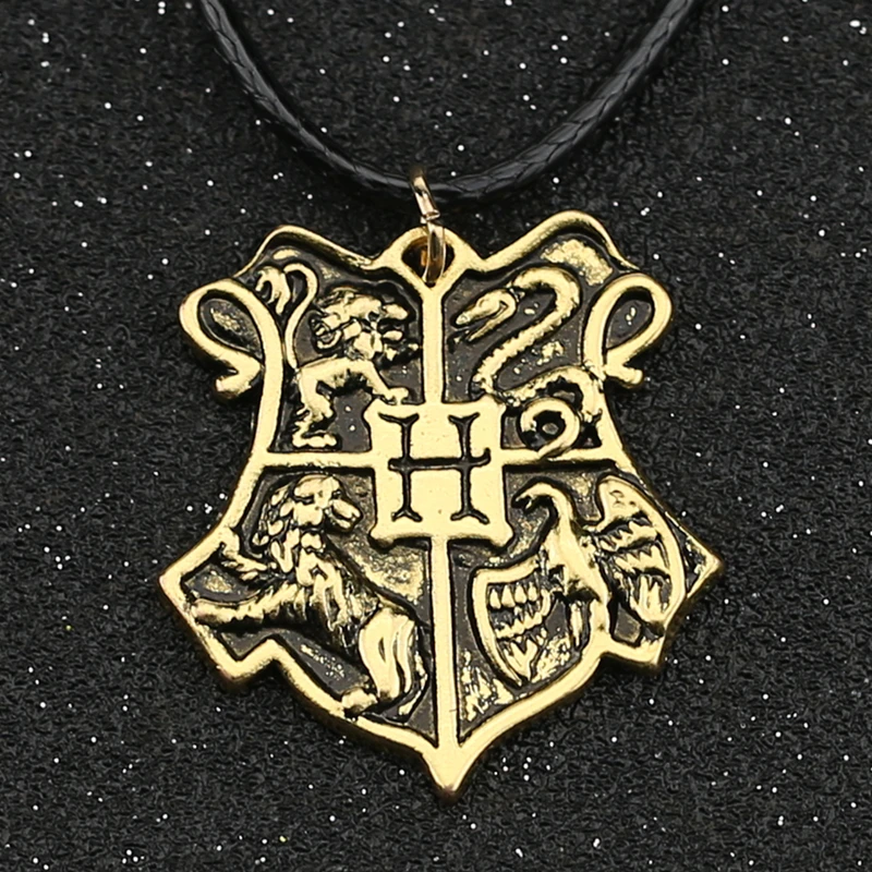 Знак школы Хогвартс гребень ожерелье Гриффиндор Hufflepuff Ravenclaw Slytherin Vingage ретро кулон фильм ювелирные изделия оптом