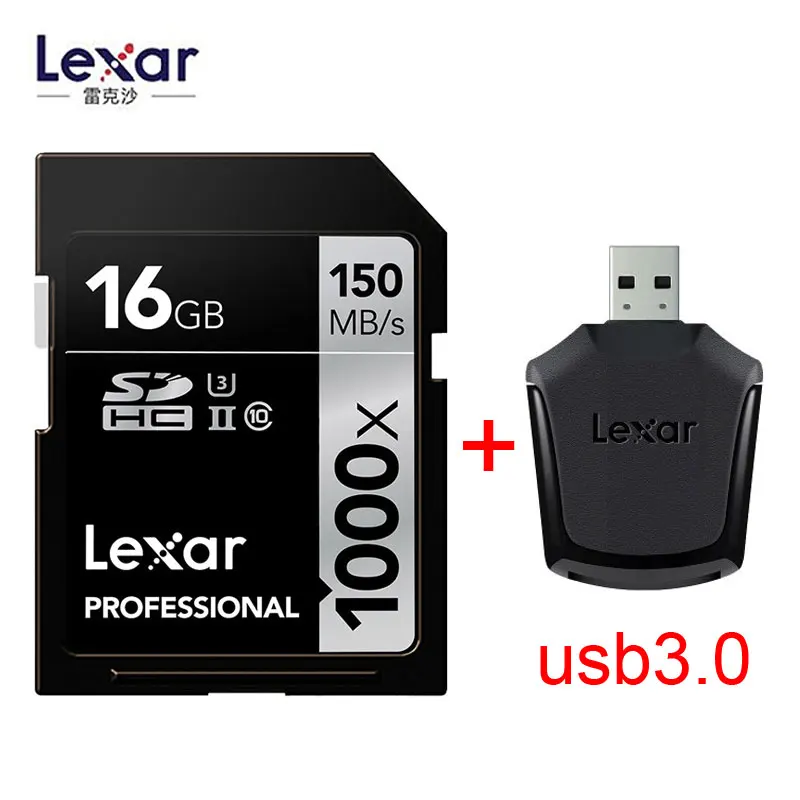 Lexar 150 МБ/с. 16 Гб оперативной памяти, 32 Гб встроенной памяти SDHC 1000x SD Card 64 Гб 128 256 SDXC UHS-II U3 флэш-карта памяти для 3D 4K цифровой Камера