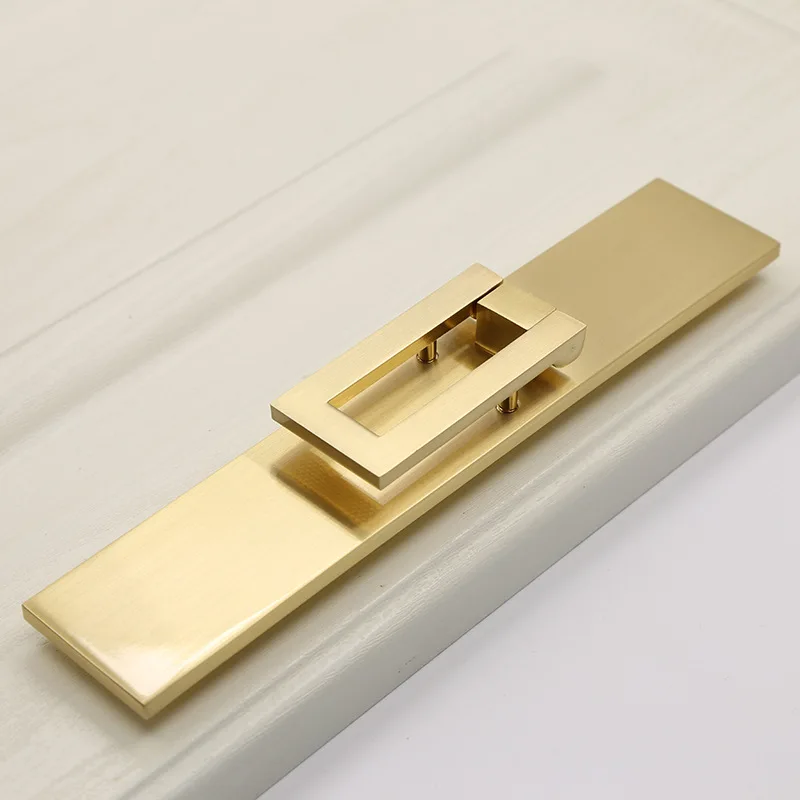 JD New Chinese Zinc Alloy Door Wardrobe Brushed Brass Door Handle Gold Cabinet Drawer Door Handle Furniture Handle Hardware