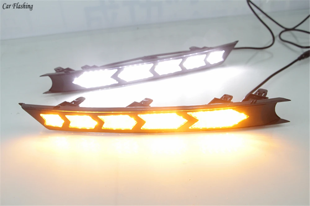 1 пара светодиодный дневные ходовые огни для Mazda CX-5 cx5 cx 5 12 В drl противотуманная фара DRL с указателем поворота ночная синь