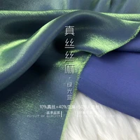 new super beautiful fashion silk and linen thin super soft sagging green light blue luster and delicate linen fashion fabrics