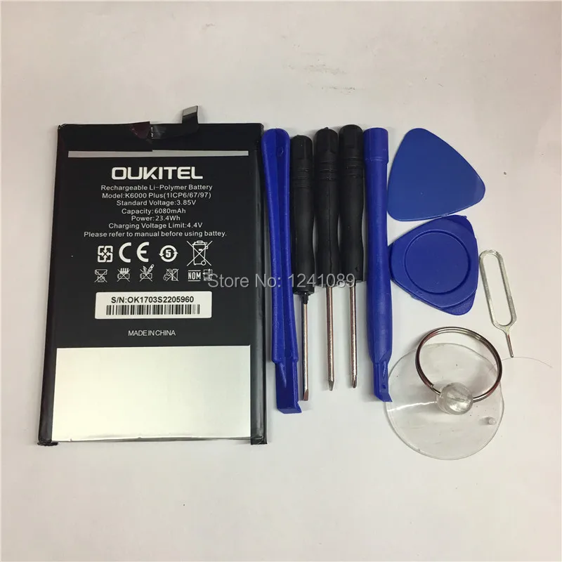 Фотоаккумулятор для OUKITEL k6000 plus аккумулятор 6000 мАч 5 дюйма MTK6750T + инструмент