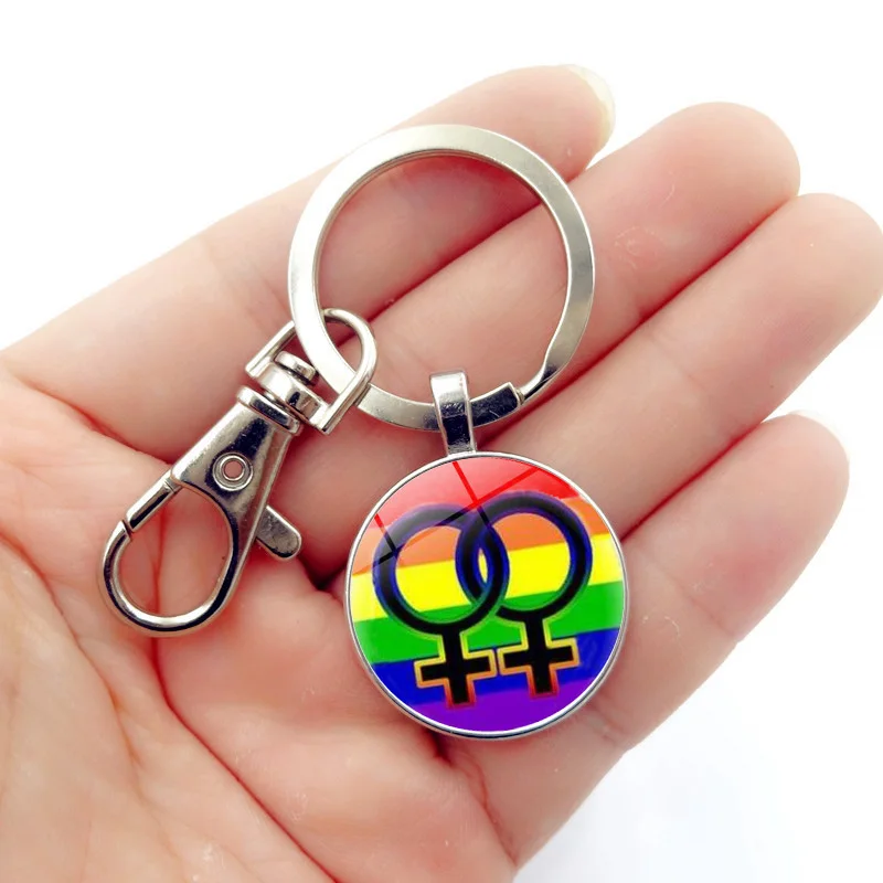 Gay Pride Радужный Флаг модный брелок ЛГБТ гордость бижутерия со стеклянными