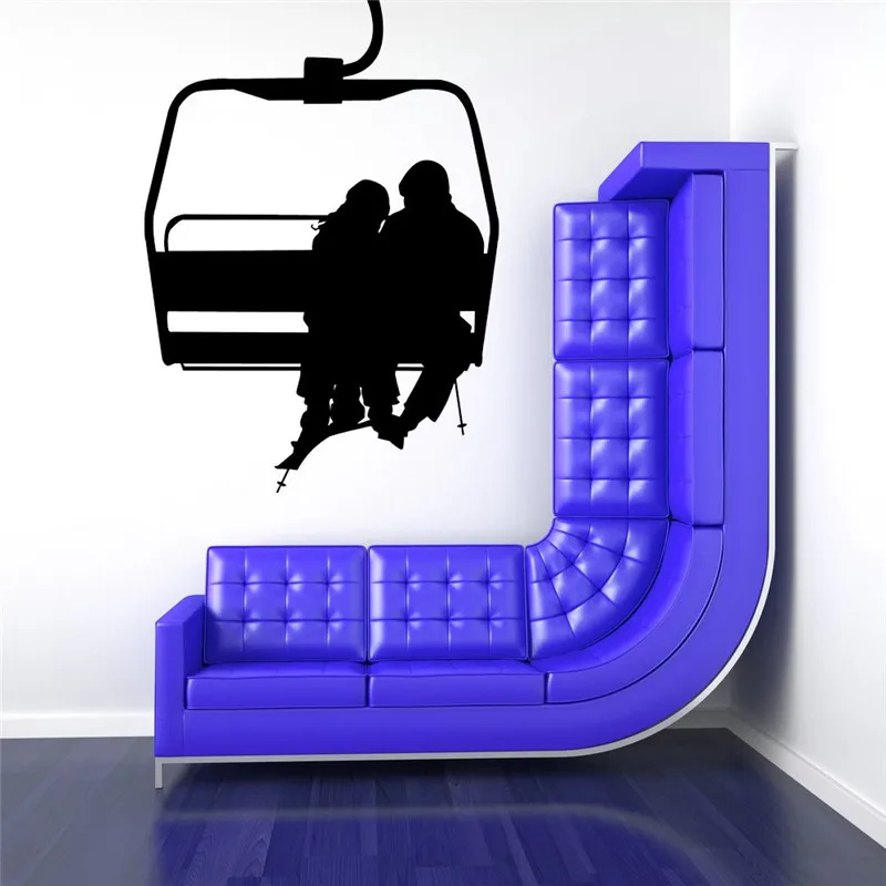 Милые настенные Стикеры для влюбленных на лыжном кресле дома спальни