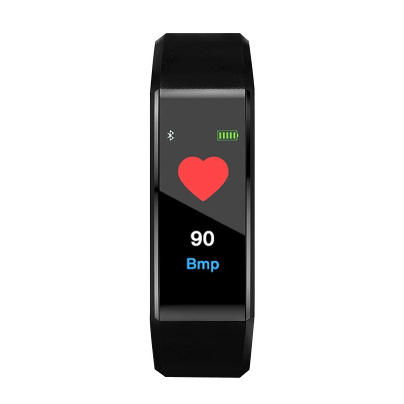 Черный Фитнес кровяное давление/Кислород IP67 Водонепроницаемый Smartwatch шагомер для Android и IOS экран умный Браслет монитор сердечного ритма - Цвет: Черный