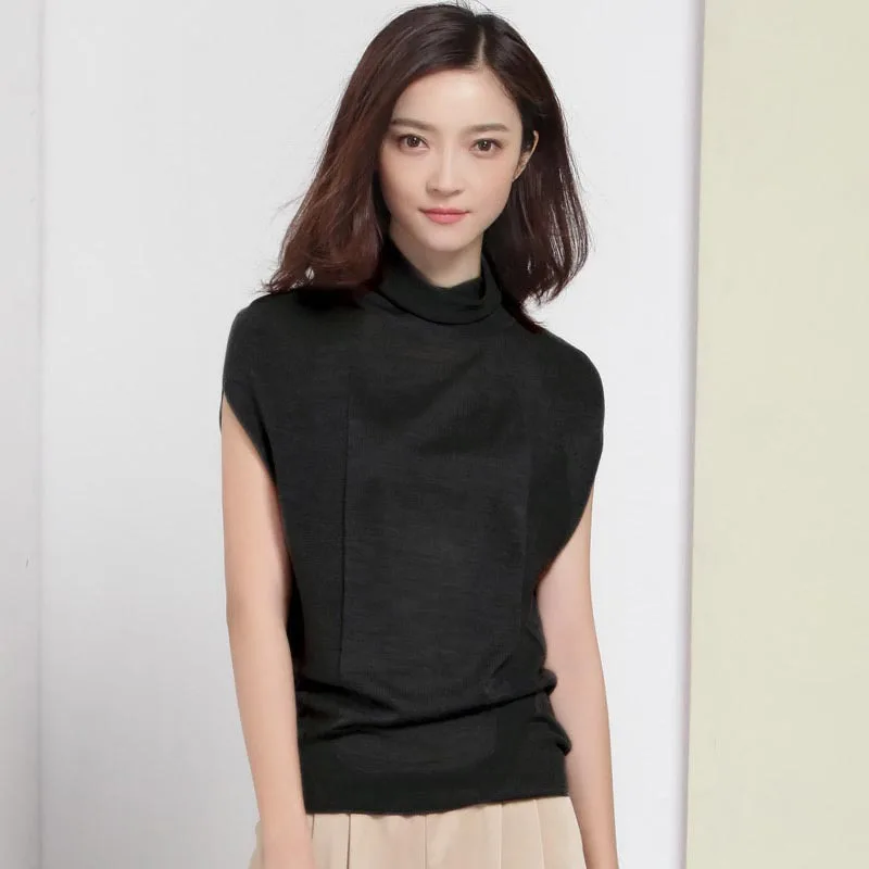 Свитер женский шерстяной с коротким рукавом эластичный весна-осень | Женская